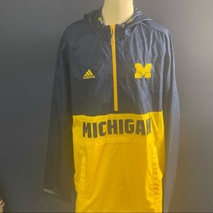 Adidas University of Michigan pullover jacket L